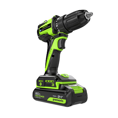 Дрель-шуруповерт аккумуляторная GREENWORKS DD345 2х2Ah 3708307CUC
