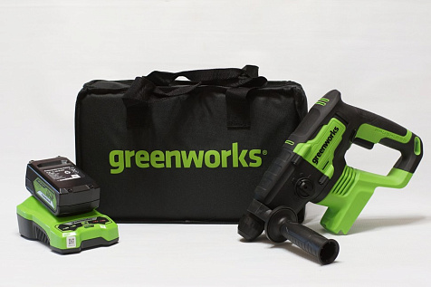 Перфоратор аккумуляторный GREENWORKS GD24SDS2K4 1х4Ah 3803007UB