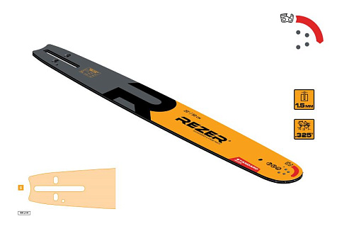 Шина пильная 20"(50см) 325"-1,5-76 REZER Standard 505L 8G