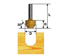 Фреза пазовая фасонная ф11.9х13мм 22° хв.8мм ЭНКОР