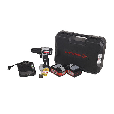 Дрель-шуруповерт аккумуляторная ИНТЕРСКОЛ ДА-13/36В 50 АПИ 2х2Ah