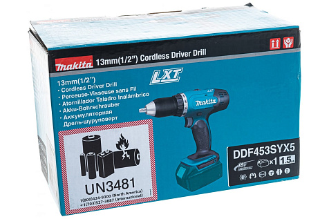 Дрель-шуруповерт аккумуляторная MAKITA DDF 453SYX5 1х1,5Ah