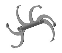 Фрезы культиваторные спиральная вал 30мм 350/285мм 6 зубов 2шт