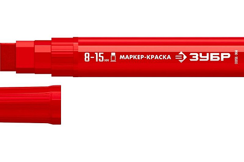 Маркер-краска 8-15мм плоский красный ЗУБР МК-1500 06329-3