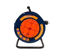 Удлинитель на катушке ПВС 3х2,5 IP44 30м 4 гнезда GLANZEN EC-30-011