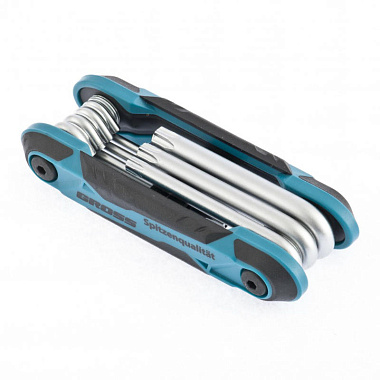 Набор 6-гранных ключей Tamper-Torx, TT10-TT40,CrV, складные, 7 шт.Gross 16413