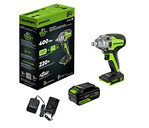 Гайковерт ударный аккумуляторный GREENWORKS G24IW400 1х4Ah 3802907CUB