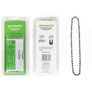 Цепь для пил 2006907, 20027 16"(3/8"P-1,3-56) GREENWORKS 2948807
