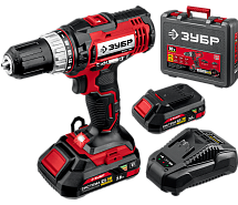 Дрель-шуруповерт аккумуляторная ЗУБР ДШЛ-185-22 2х2Ah