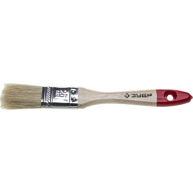 Кисть плоская натуральная 25мм деревянная ручка ЗУБР Универсал-Стандарт 4-01001-025
