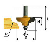 Фреза кромочная калевочная ф31.8х13мм r4.8 хв.8мм ЭНКОР