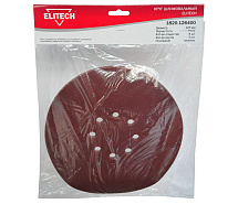 Круг шлифовальный на липучке перфорированный 225мм P150 5шт ELITECH 200001