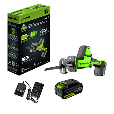 Пила сабельная аккумуляторная GREENWORKS GPT-CRS-25 1х4Ah 1200507CUB