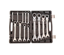 Набор ключей комбинированных трещоточных с шарниром 8-32мм 13шт кейс MATRIX 14798