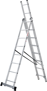 Лестница-стремянка 3-секционная алюминиевая Новая Высота Стандарт NV1230 3х8