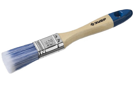 Кисть плоская искусственная 25мм деревянная ручка ЗУБР Аква-Мастер 4-01007-025