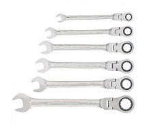 Набор ключей комбинированных трещоточных с шарниром 8-17мм 6шт MATRIX 14897