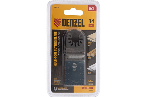 Насадка для МФИ режущая пазовая прямая по дереву 34х1,4мм HCS DENZEL 782312