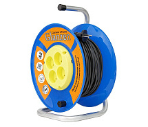 Удлинитель на катушке ПВС 2х0,75 30м 4гнезда GLANZEN EB-30-014