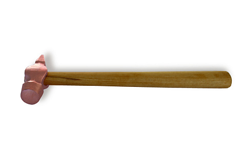 Молоток 500г круглый омедненный деревянная рукоятка КЗСМИ