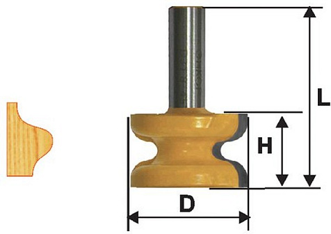 Фреза кромочная фигурная ф41.3х25.4мм хв.12мм ЭНКОР