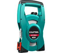 Рулетка-лента мерная 2-стороннее полотно геодезийная 100м KRAFTOOL Extrem 34185-100
