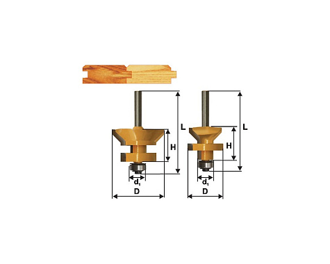 Набор фрез для изготовления вагонки из 2шт хв. 8мм ЭНКОР 10607