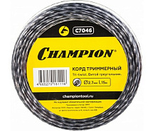 Леска триммерная (треугольник витой) 2,7мм х 15м Tri-twist CHAMPION C7046