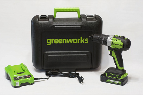 Дрель-шуруповерт ударная аккумуляторная GREENWORKS GD24DD60K2 1х2Ah 3704107UA