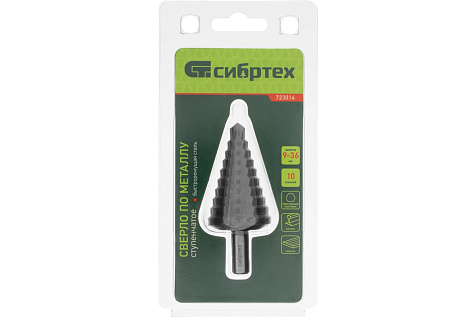 Сверло ступенчатое 9-36мм 10ступеней HSS СИБРТЕХ 723014
