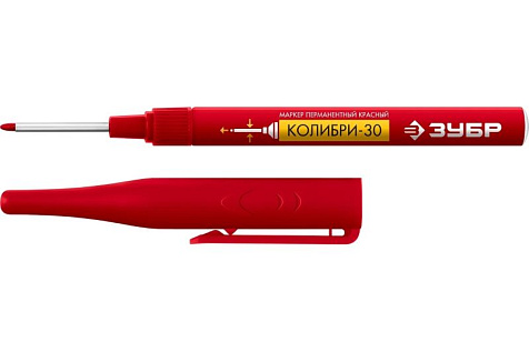 Маркер перманентный для отверстий 3мм красный ЗУБР КОЛИБРИ-30 06338-3