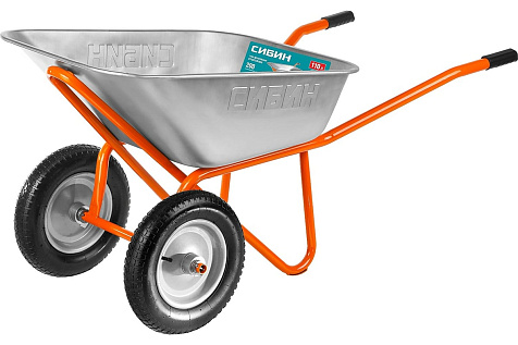 Тачка строительная 2-х колесная пневмо колеса СИБИН СТ-22