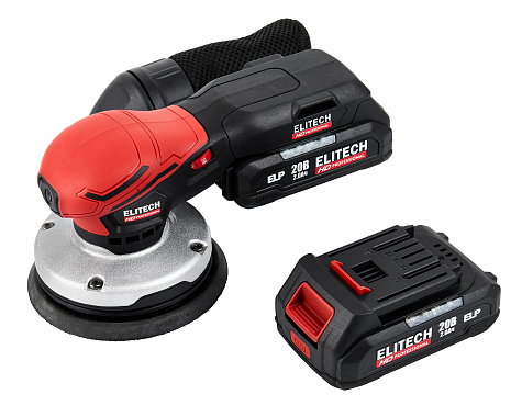 Шлифмашина эксцентриковая аккумуляторная ELITECH HD COS 2012SL 2x2Ah