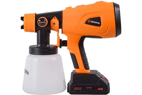 Краскопульт аккумуляторный ВИХРЬ АКП-20Li 1х3Ah 72/17/5