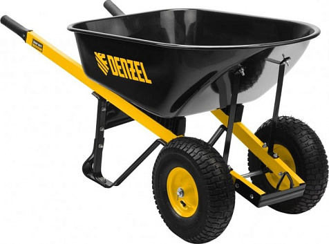 Тачка строительная усиленная 2-х колесная пневмо колеса DENZEL 69000