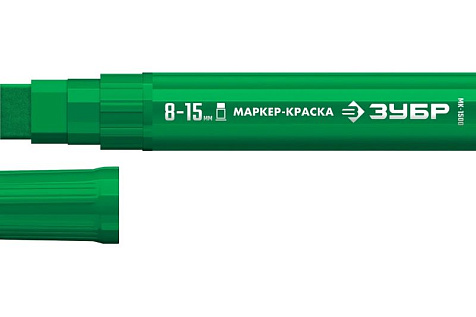 Маркер-краска 8-15мм плоский зеленый ЗУБР МК-1500 06329-4