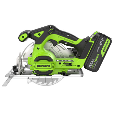 Пила дисковая аккумуляторная GREENWORKS GD24CS165 1x5Ah 1501607CUG