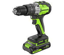 Дрель-шуруповерт ударная аккумуляторная GREENWORKS GD24DD60 1х2Ah 3704107CUA