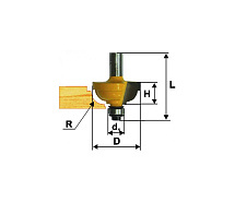 Фреза кромочная калевочная ф31.8х15мм r7.9 хв.8мм ЭНКОР 9286
