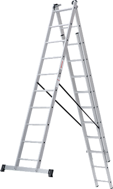 Лестница-стремянка 3-секционная алюминиевая Новая Высота Стандарт NV1230 3х10
