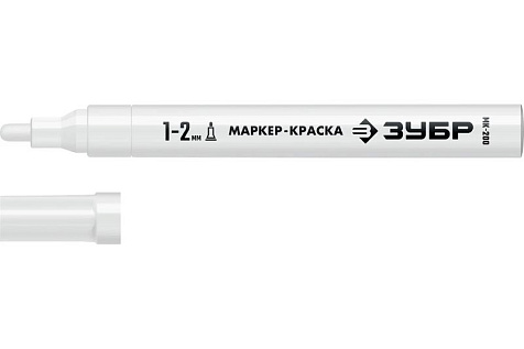 Маркер-краска 1-2мм круглый белый ЗУБР МК-200 06326-8