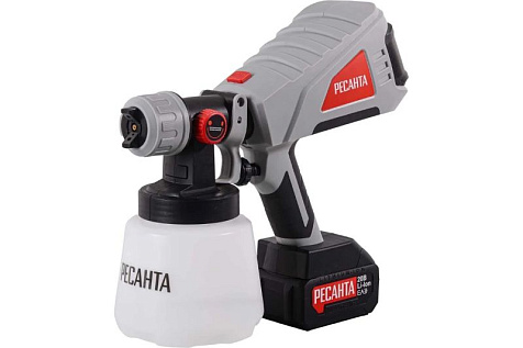 Краскопульт аккумуляторный РЕСАНТА АКП-20Li 1х4Ah 75/17/3