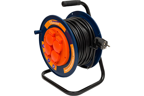 Удлинитель на катушке ПВС 3х2,5 IP44 30м 4 гнезда GLANZEN EC-30-011