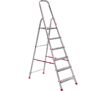 Стремянка стальная оцинкованная 6 ступеней профиль 30х20мм АЛЮМЕТ ZZ 406