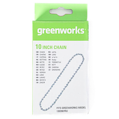 Цепь для высотореза-кустореза 1303907 10"(1/4"P-1,1-39) GREENWORKS 2954007