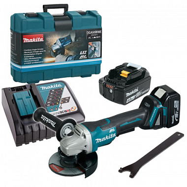 Шлифмашина угловая аккумуляторная MAKITA DGA 508RME 2х4Ah