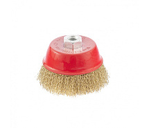 Щетка чашечная для ушм 150мм М14 латунированная проволока MATRIX 74607