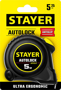 Рулетка 5м х 25мм с автостопом STAYER АutoLock 2-34126-05-25_z02