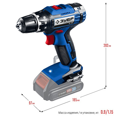 Дрель-шуруповерт аккумуляторная ЗУБР Профи DL-201 без АКБ и ЗУ