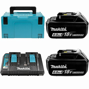 Набор: BL 1860B 18V 6,0Ah Li-ion 2шт + DC 18RD MAKITA MKP3G182 198080-9